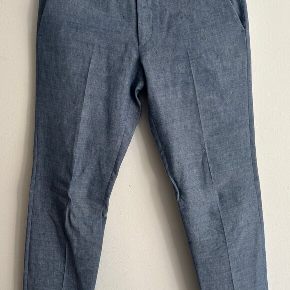 J Crew Blue Linen-Wool Unstructured Ludlow Slim Suit- 40 Pants 31 x 30 - Picture 13 of 16